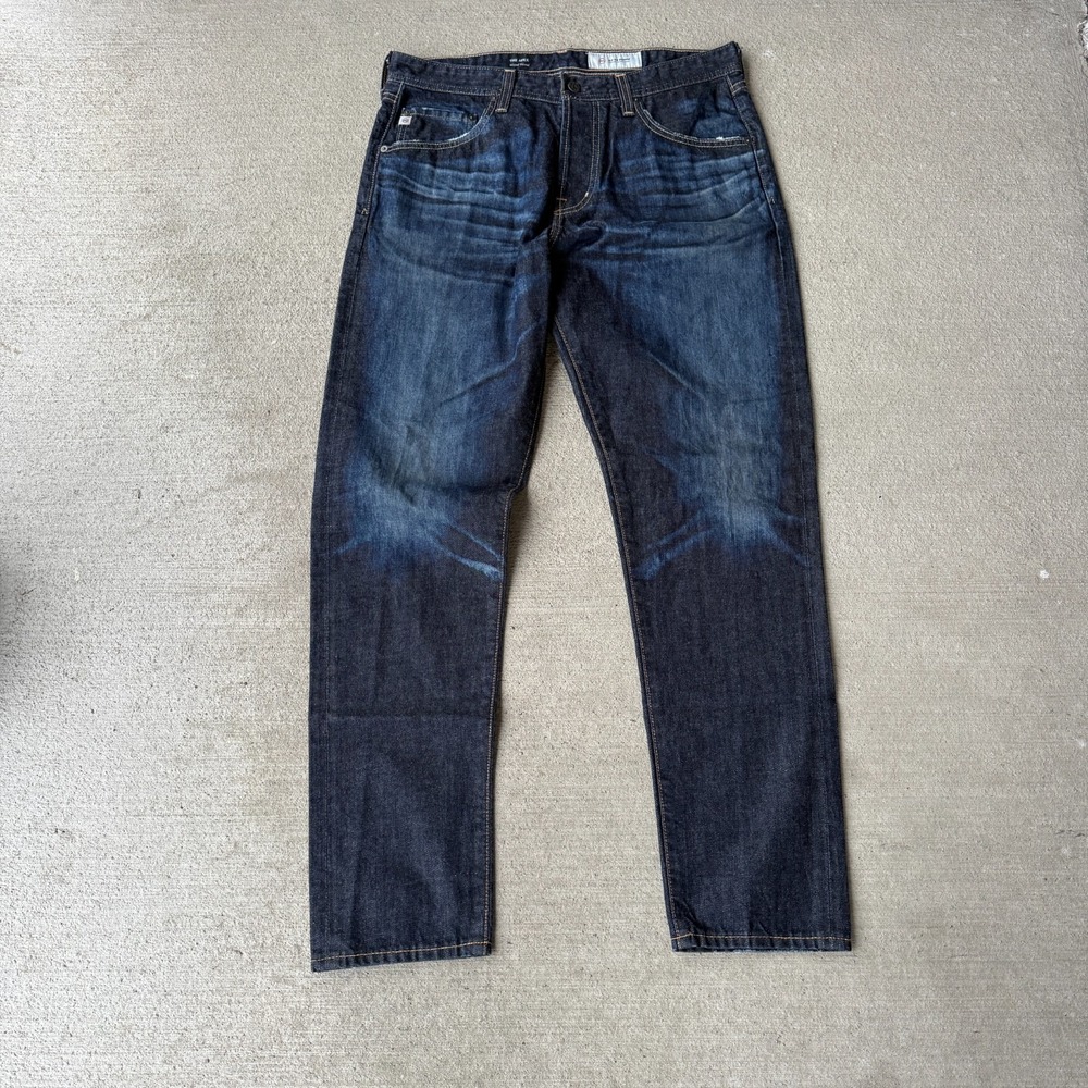 AG Adriano Goldschmied Mens Tapered Jeans Blue The Apex Relaxed USA Made Size 33